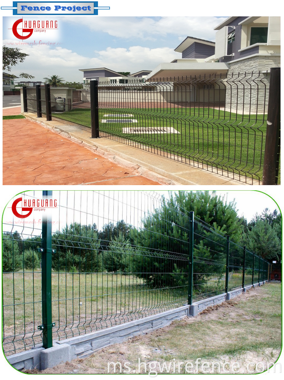 27 tahun Kilang Galvanized PVC bersalut 4x4 Welded Wire Mesh Fence